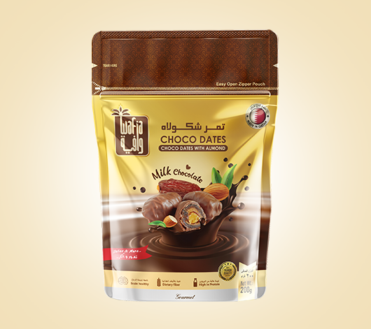 Wafia Milk Choco Dates Pouch 200g